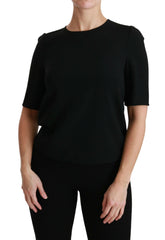Dolce & Gabbana Black Short Sleeve Casual Top Stretch Blouse -   -  Dolce & Gabbana.